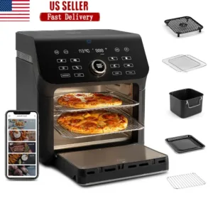 Air Fryer Toaster Oven 10 Qt 14-in-1 Cooking Functions Smart Control App Voice Air Fry Dehydrate Roast Bake Easy Cleanup
