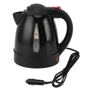 150W Kettle 150W 1L Black Road Hot Water Boiler Stainless Steel Liner Auto Shut Off Tea Kettle Car Cigarette Plug 12V