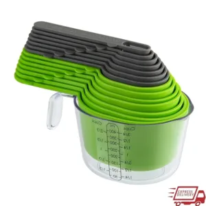 15 Piece Magnetic Measuring Set Nested Cups Spoons BPA Free Dishwasher Safe Kitchen Tools Compact Storage Cooking Baking