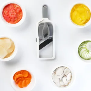 Food Veggie Chopper Comfort Grip Mandolin French Fry Cutter 3 Modes Adjustable Thickness for Speedy Slicing of Fruits Vegetables