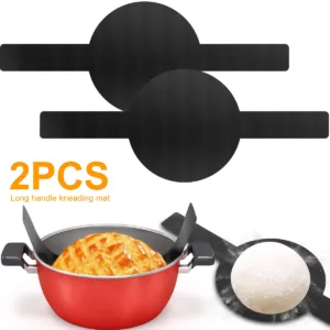 2Pcs Baking Mat Silicone Long Handle Slings Dough Kneading Pad Bread Transfer Pad for Kitchen Dough Pastry Bakey Kneading Mat