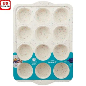 Silicone Muffin Pan 12 Count Nonstick Multicolor Dishwasher Safe Oven Microwave Freezer Safe Easy Release Baking Tray
