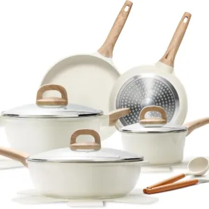 14 Pcs Pots and Pans Set, Nonstick Cookware Sets, Granite Induction Cookware Non Stick Cooking Set with Frying Pans, Saucepans