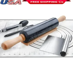 Marble Rolling Pin Set Silicone Pastry Mat Brush Stainless Steel Scraper Cooking Tongs Non-Stick Baking Kitchen Tool