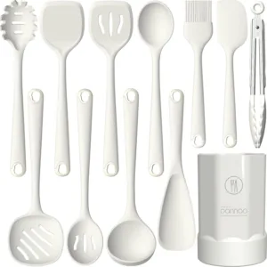 Silicone Kitchen Utensils Set, 600°F Heat Resistant Silicone Cooking Utensils, Spatula, Spoon, Whisk, Tongs, Kitchen Gadgets