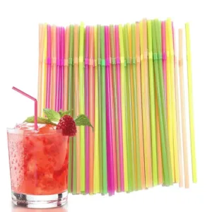 Flexible Drinking Straws 100X Long Cocktail Straws Assorted Colors Birthday Decorations For Daily Use 8.2 Inch Long And 0.2 Inch
