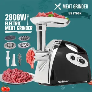 Powerful Max 2800 Watts Multi-function Electric Meat Grinder Food Processor Sausage Maker Filler Mincer Stuffer Black Color