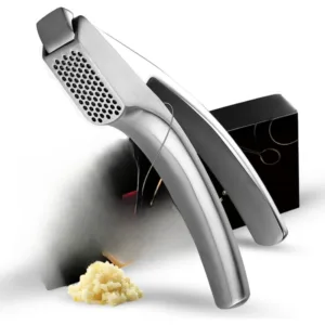 No need to peel garlic press stainless steel fine mincing with removable handle - Premium garlic mincer tool, rust resistant