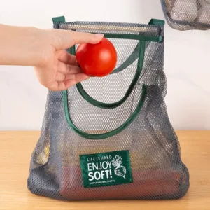 1pc 2pcs; Large Capacity Double Layer Hanging Mesh Storage Bag; Reusable Bags; Fruit And Vegetable Bags