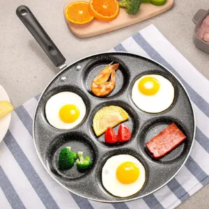 7 Holes Frying Pan Non Stick Fried Eggs Cooking Pan Burger Mold Household Kitchen Cookware Kitchen Supplies Non Stick Frying Pan
