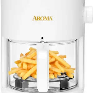 Glass Air Fryer and Countertop Convection Oven with Powerful 360Crispy Technology (3 Quart), White