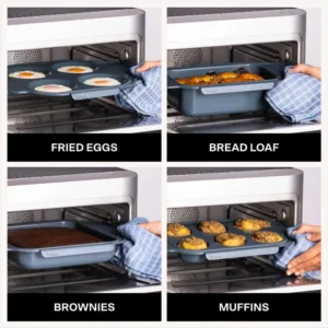 5-Piece Chef's Choice Lite Accessory Set, Includes Non-Stick Egg Pan, Muffin Pan, Loaf Baking Dish, Brownie Tray