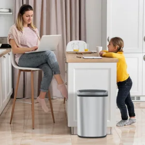 Kitchen Trash Can Automatic Motion Sensor Bathroom Trash Can with Lid,50 Liter/13 Gallon Touchless Trash Bin,Garbage