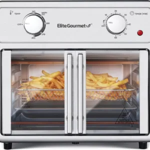 EAF1222SS Air Fryer Oven Double French Doors, Bake, Grill, Roast, Broil, Rotisserie, Toast, Warm, Air Fry, Dehydrate, 1500 Watts